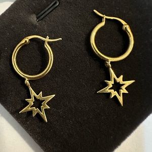 Star burst hoop earrings